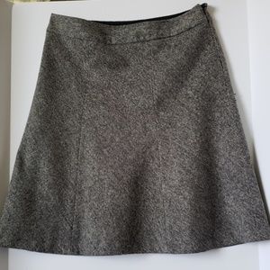 Black Herringbone Tweed Skirt-Size 12